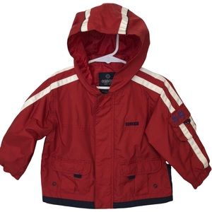 Oshkosh Red Boys Hooded Coat Jacket full Zip in size 18 month's